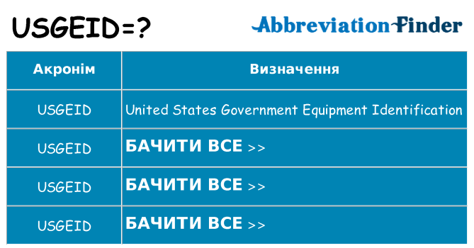 Що usgeid означають