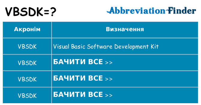 Що vbsdk означають