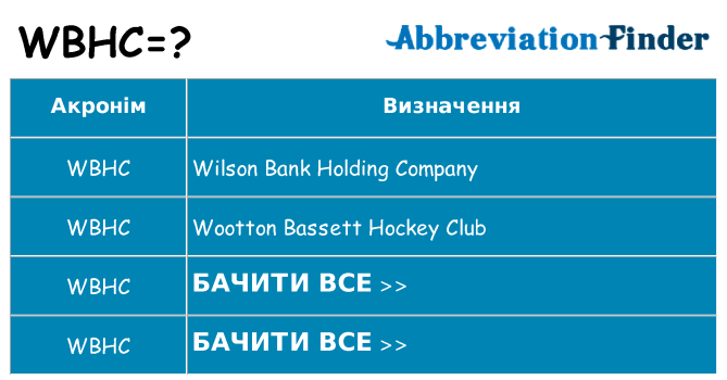 Що wbhc означають