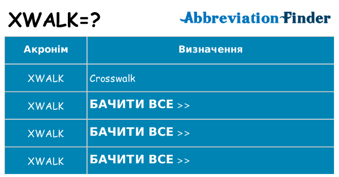 Що xwalk означають