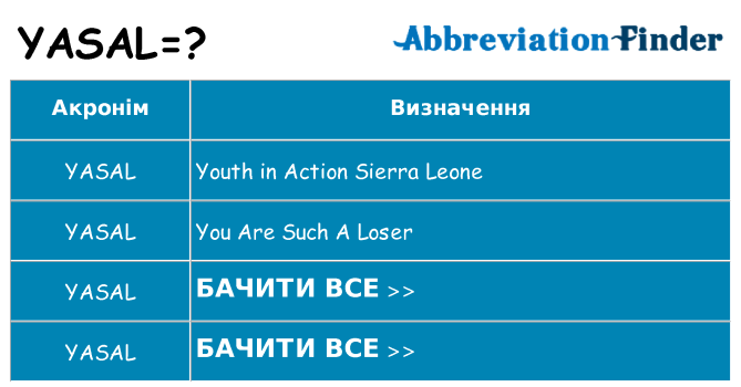 Що yasal означають