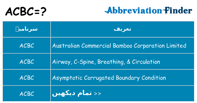 کیا acbc کھڑا کرتا ہے کے لئے