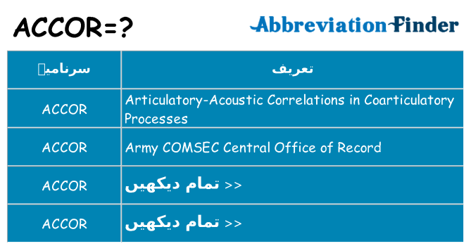 کیا accor کھڑا کرتا ہے کے لئے