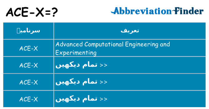 کیا ace-x کھڑا کرتا ہے کے لئے