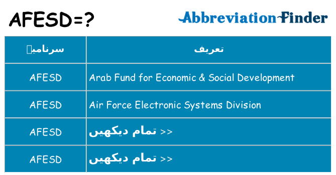 کیا afesd کھڑا کرتا ہے کے لئے