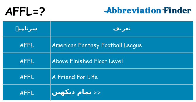 کیا affl کھڑا کرتا ہے کے لئے