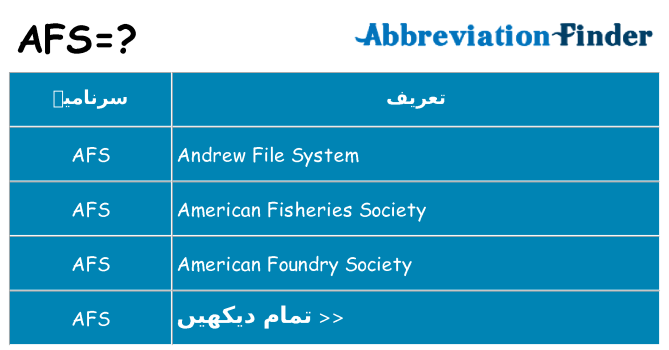 کیا afs کھڑا کرتا ہے کے لئے