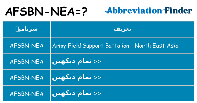 کیا afsbn-nea کھڑا کرتا ہے کے لئے