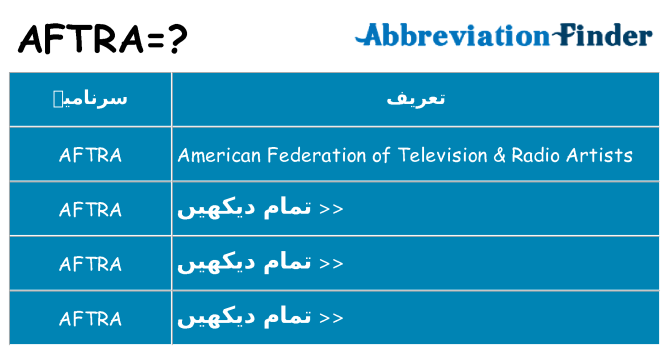 کیا aftra کھڑا کرتا ہے کے لئے
