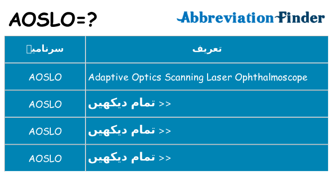 کیا aoslo کھڑا کرتا ہے کے لئے
