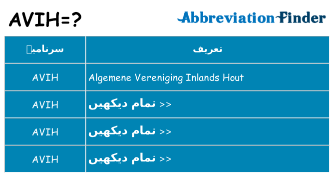 کیا avih کھڑا کرتا ہے کے لئے