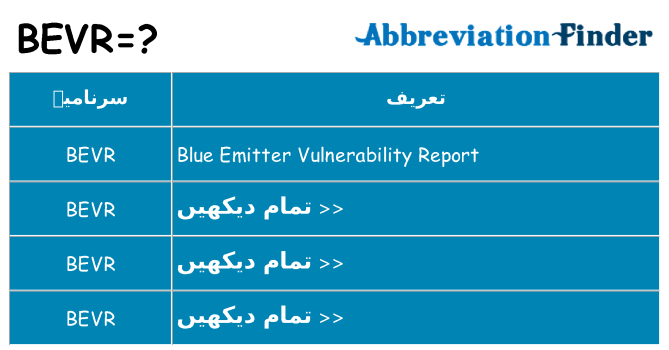 کیا bevr کھڑا کرتا ہے کے لئے