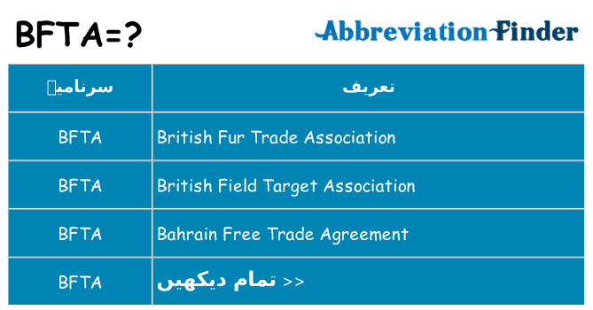 کیا bfta کھڑا کرتا ہے کے لئے