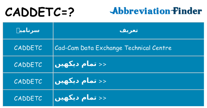 کیا caddetc کھڑا کرتا ہے کے لئے