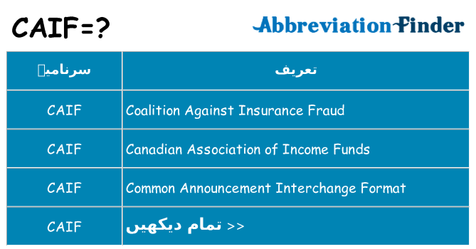 کیا caif کھڑا کرتا ہے کے لئے