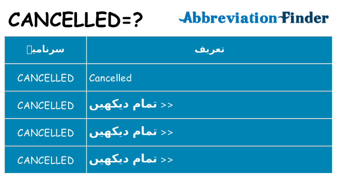 کیا cancelled کھڑا کرتا ہے کے لئے
