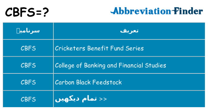 کیا cbfs کھڑا کرتا ہے کے لئے
