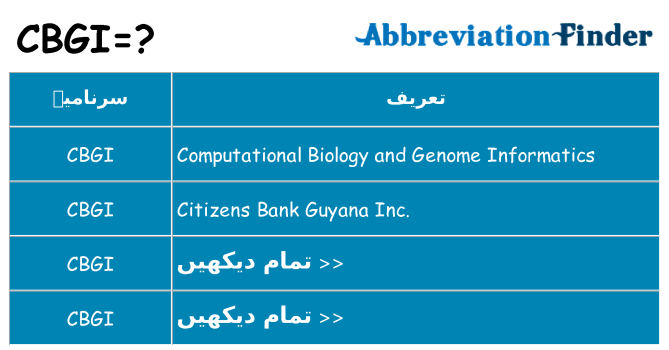 کیا cbgi کھڑا کرتا ہے کے لئے