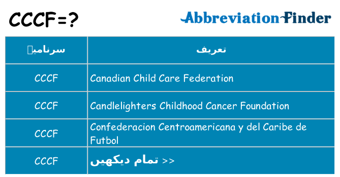 کیا cccf کھڑا کرتا ہے کے لئے