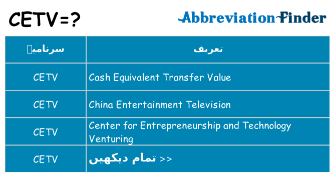 کیا cetv کھڑا کرتا ہے کے لئے