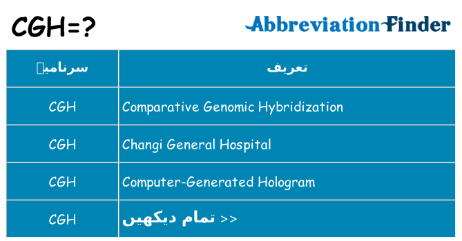 کیا cgh کھڑا کرتا ہے کے لئے