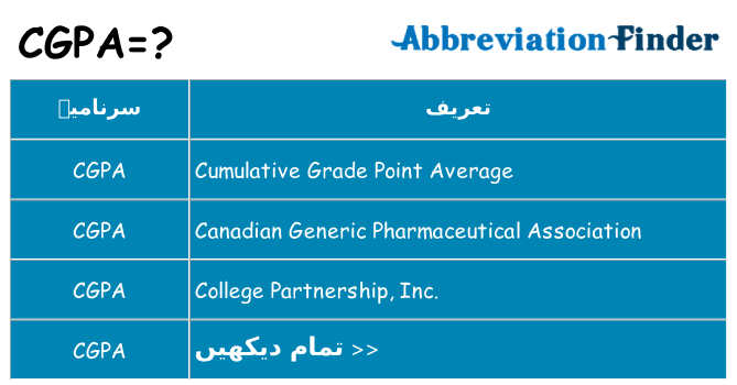 کیا cgpa کھڑا کرتا ہے کے لئے