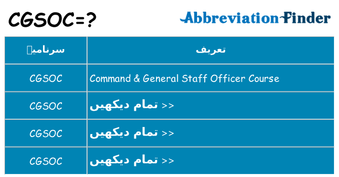 کیا cgsoc کھڑا کرتا ہے کے لئے
