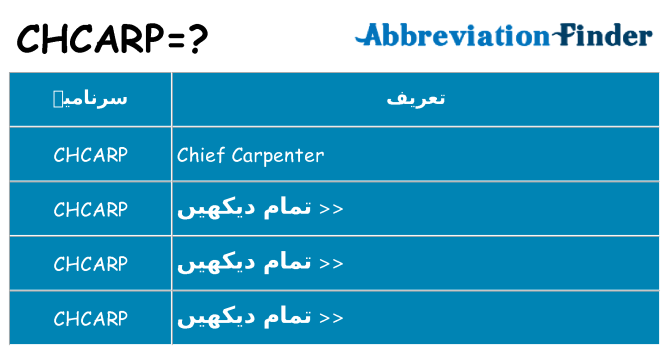کیا chcarp کھڑا کرتا ہے کے لئے