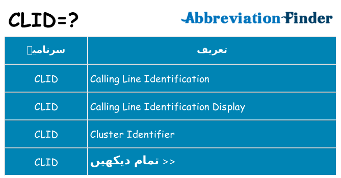 کیا clid کھڑا کرتا ہے کے لئے