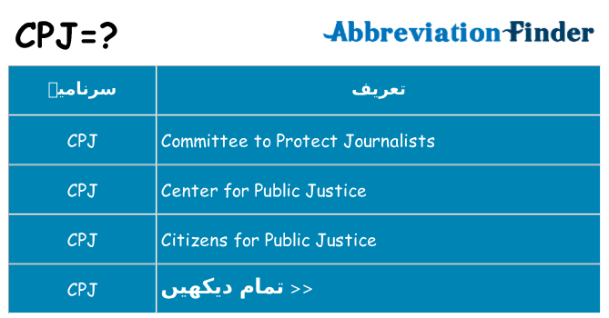 کیا cpj کھڑا کرتا ہے کے لئے