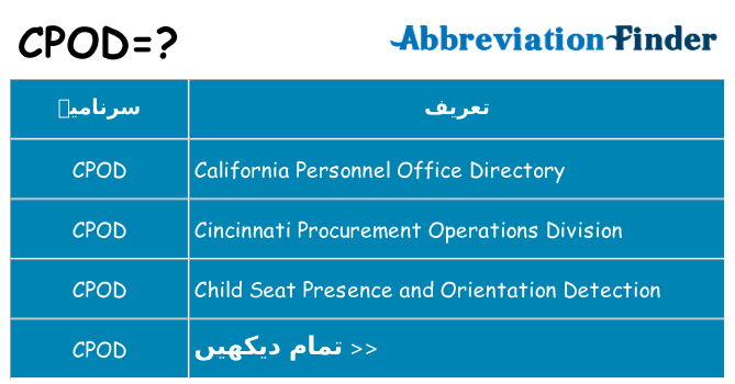 کیا cpod کھڑا کرتا ہے کے لئے