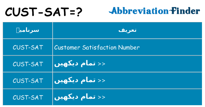 کیا cust-sat کھڑا کرتا ہے کے لئے