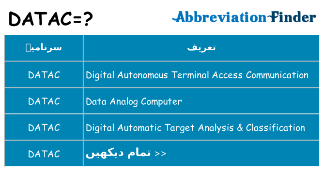 کیا datac کھڑا کرتا ہے کے لئے