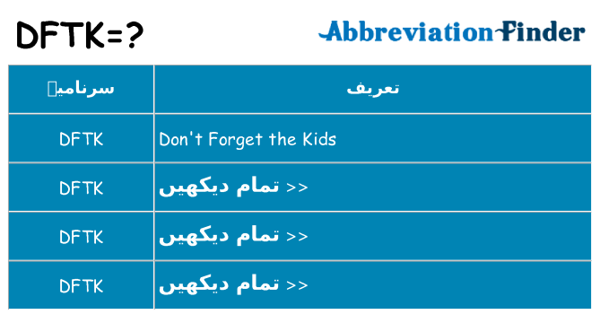 کیا dftk کھڑا کرتا ہے کے لئے