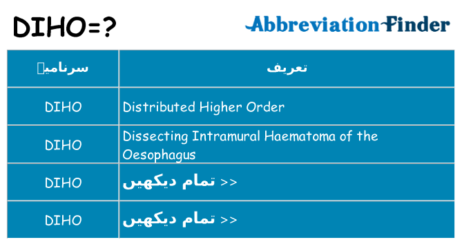 کیا diho کھڑا کرتا ہے کے لئے