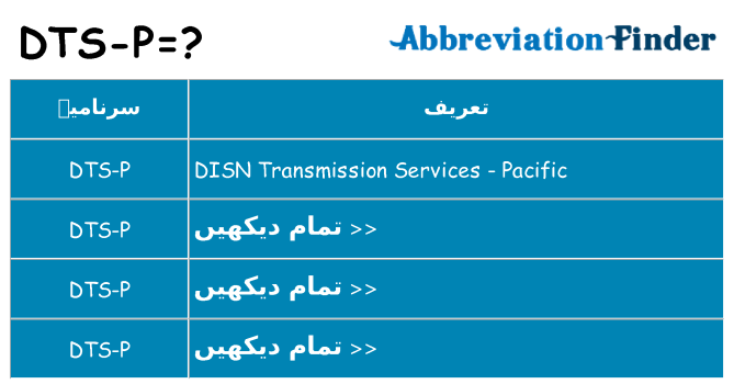 کیا dts-p کھڑا کرتا ہے کے لئے