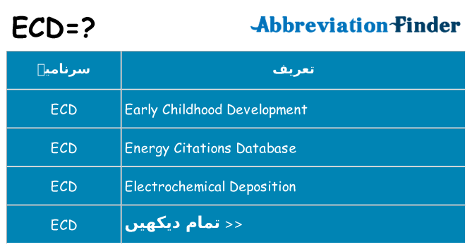 کیا ecd کھڑا کرتا ہے کے لئے
