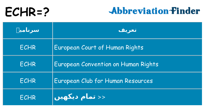 کیا echr کھڑا کرتا ہے کے لئے