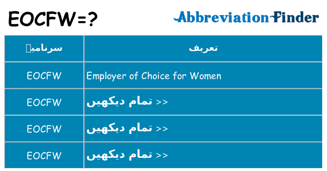 کیا eocfw کھڑا کرتا ہے کے لئے