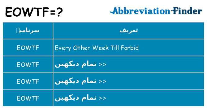 کیا eowtf کھڑا کرتا ہے کے لئے