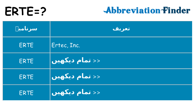کیا erte کھڑا کرتا ہے کے لئے