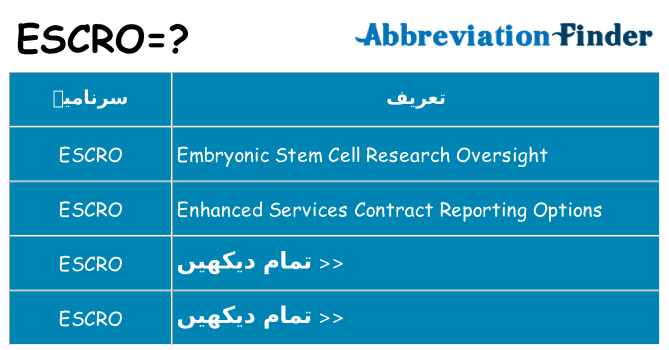کیا escro کھڑا کرتا ہے کے لئے