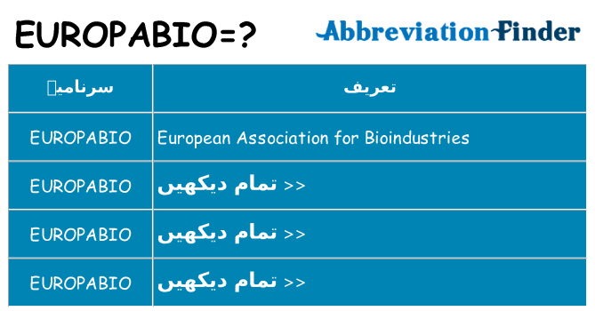 کیا europabio کھڑا کرتا ہے کے لئے