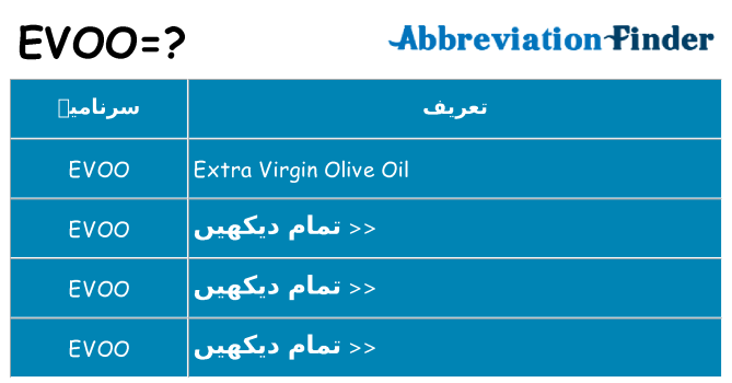 کیا evoo کھڑا کرتا ہے کے لئے