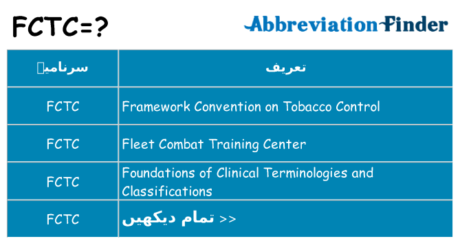 کیا fctc کھڑا کرتا ہے کے لئے