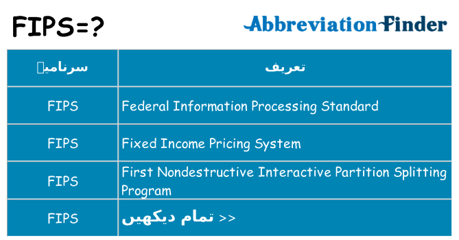 کیا fips کھڑا کرتا ہے کے لئے