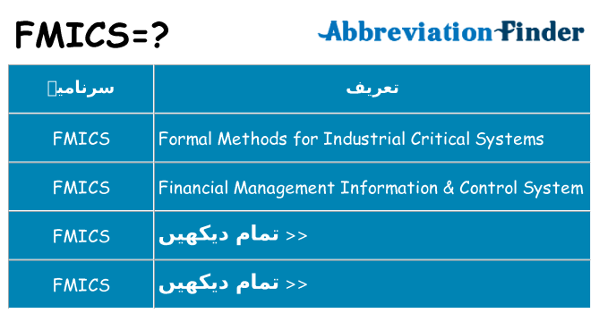 کیا fmics کھڑا کرتا ہے کے لئے