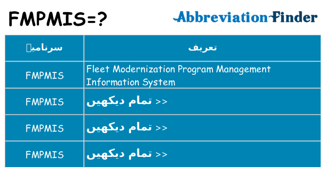 کیا fmpmis کھڑا کرتا ہے کے لئے