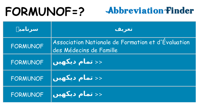کیا formunof کھڑا کرتا ہے کے لئے