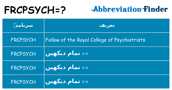 کیا frcpsych کھڑا کرتا ہے کے لئے